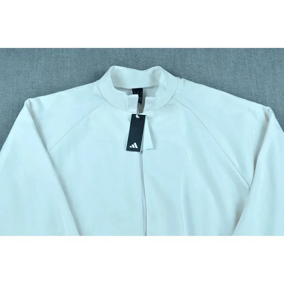 Adidas Jacket Men's 3XL White Basketball One Fleece Track Jacket Full Zip NWT - Picture 2 of 11